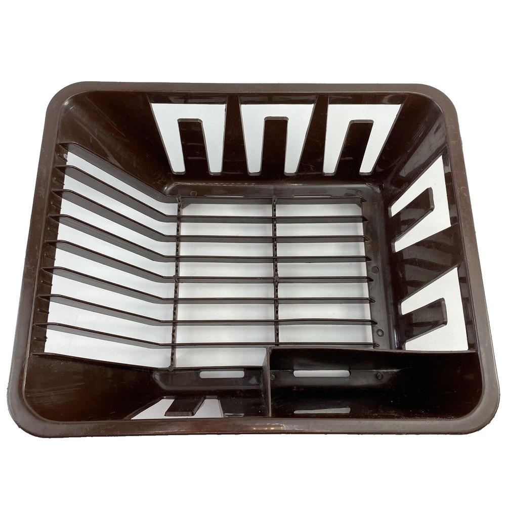 Rare Vintage Rubbermaid Twin Sink Dish Drainer Chocolate Brown Small Size